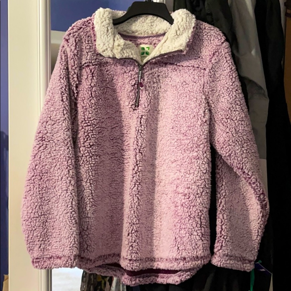 Very soft half zip up fuzzy jacket